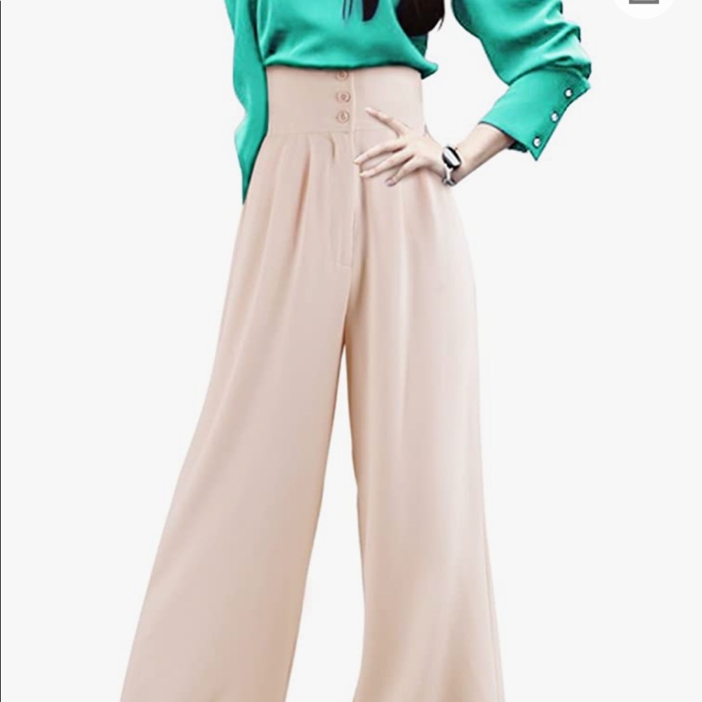 Silhouette High Waist Wide Leg Palazzo Pants. Size 4